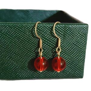Red Crystal Dangle Earrings Jewelry Accessories Classic Elegant Drop Earrings